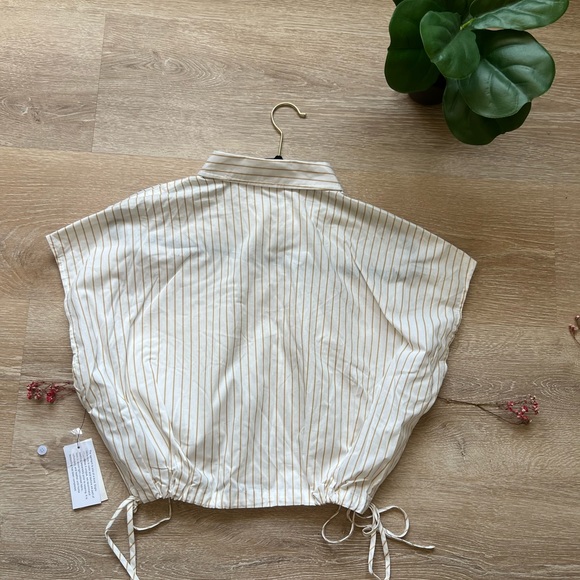 Macy's And Now This Women's Striped Button Front Cotton Top. - Picture 8 of 9